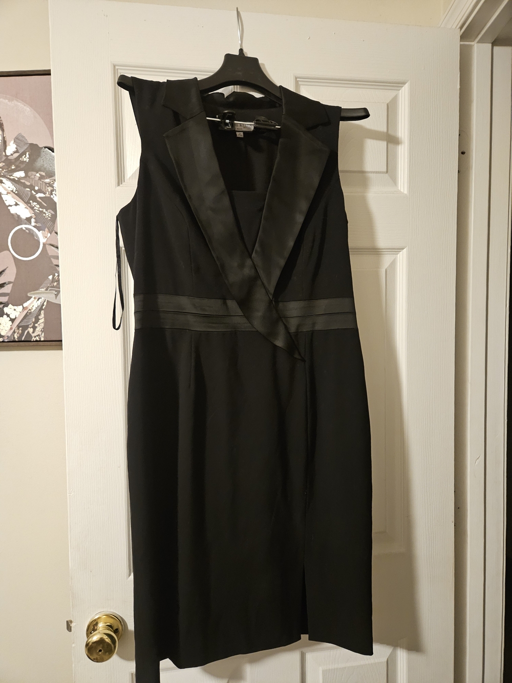 Anne Klein Black Sleeveless Sheath Dress with Satin Trim